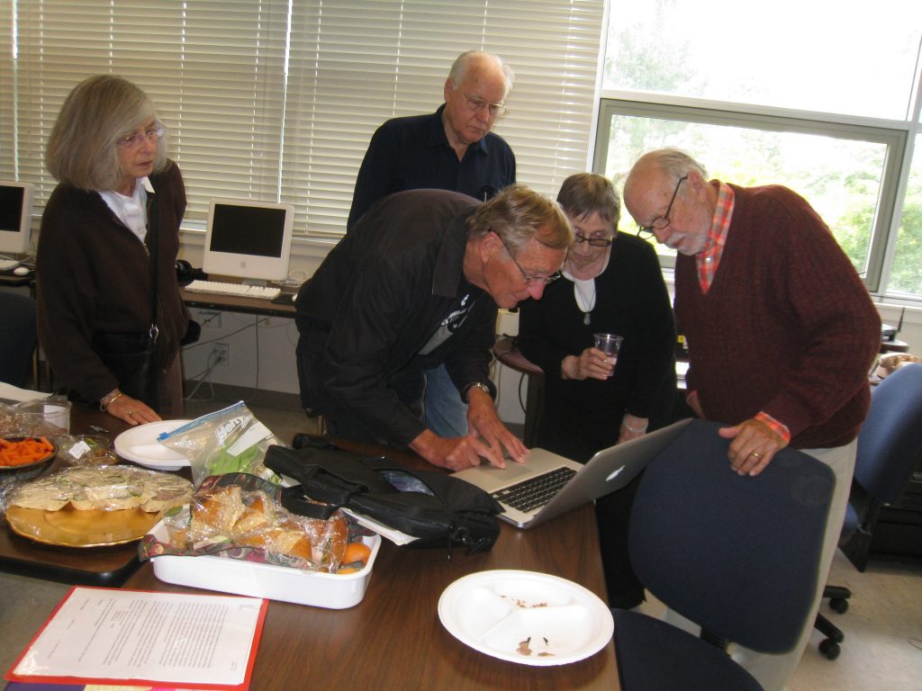 Caroline Whyte Templeton, John Upton, Zoe Lowenthal Brown, Gerald Ratto at filming, San Francosco State.