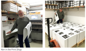 Ken inspecting sheets just off the press!